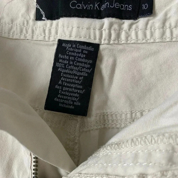 CALVIN KLEIN JEANS | Cotton Convertible Capri/Cargo Pull-On Ankle Pants Size 10 - Picture 7 of 7